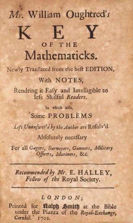 Oughtred (William) *Key of the Mathematicks*. Nuov