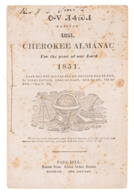 États-Unis. – Worcester (Samuel A., éd.) *Cherokee