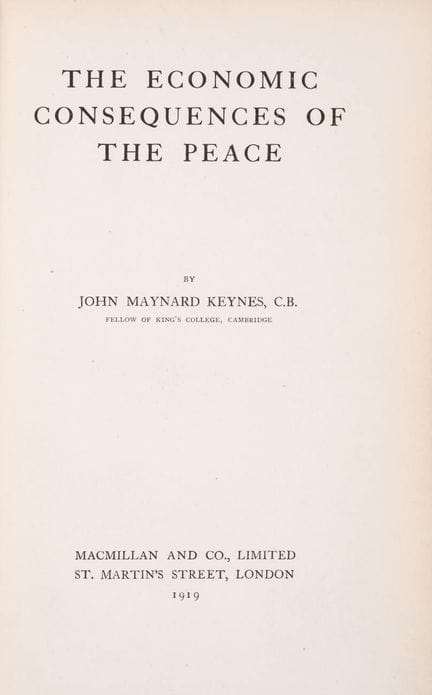 Économie. — Keynes (John Maynard), *Les conséquenc