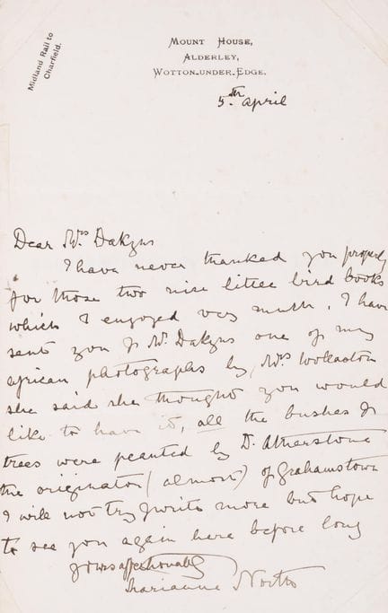 Botanique. — North (Marianne). — Symonds, (Mme Joh