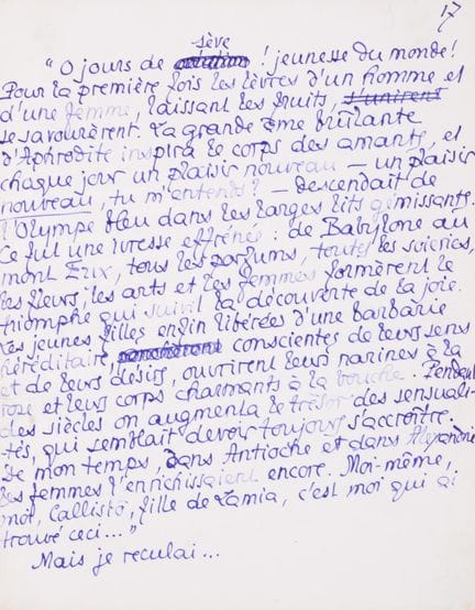 Louÿs (Pierre) Une Volupté Nouvelle, manuscrit, 39
