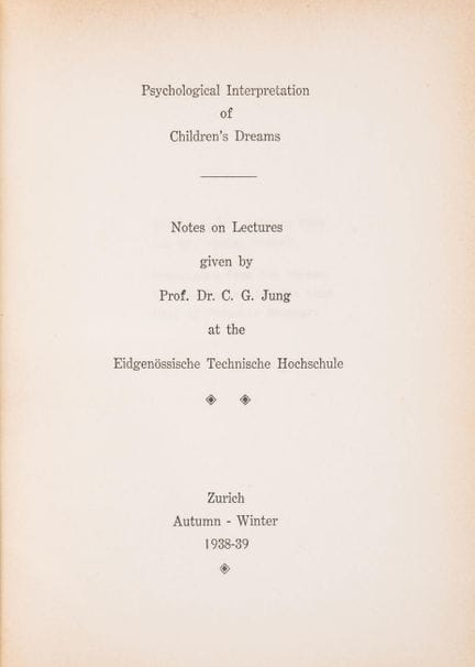 Psicologia. – Jung (C. G., Prof. Dr. [Carl Gustav]