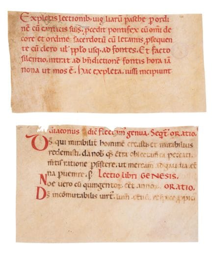 Deux petits fragments provenant d’un sacramentaire