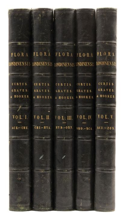 Botanica.- Curtis (William) Flora Londinensis, 5 v