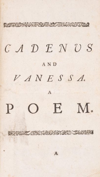 Swift (Jonathan) Cadenus and Vanessa, first London