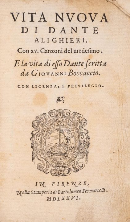 Alighieri (Dante) et Giovanni Boccaccio. Vita Nuov