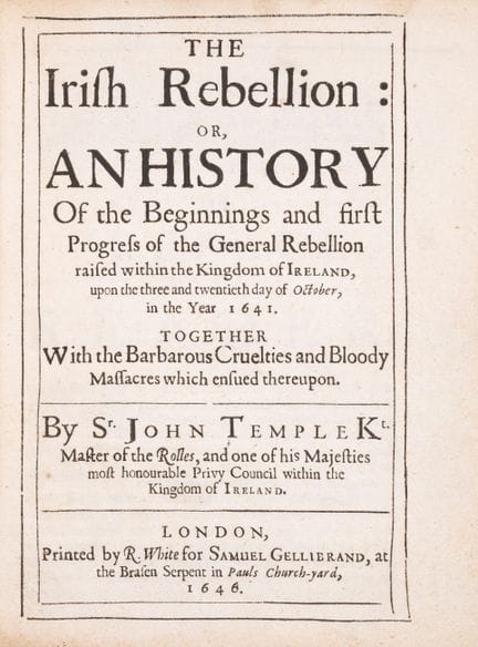The Irish Rebellion of 1641.- Temple (Sir John) Th