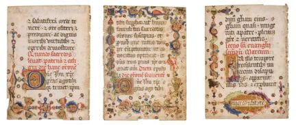 Trois feuillets provenant d’un livre d’heures ital