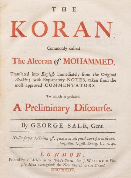 Sale (George) Le Coran, communément appelé « l’Alc