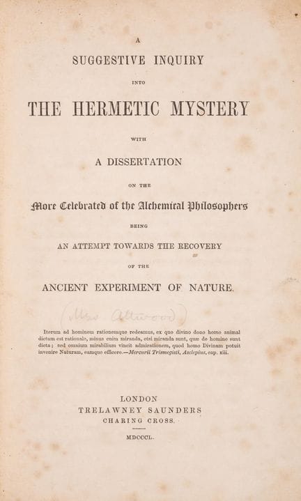Atwood (Mary Anne) The Hermetic Mystery & Alchemy,