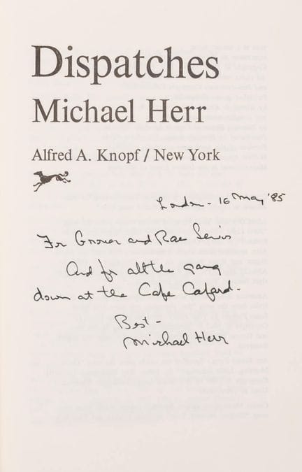 Herr (Michael) *Dispatches*, prima edizione, con d