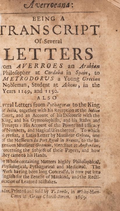 Diet.- Averroeana: trascrizione di diverse lettere