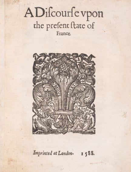 France. – [Hurault (Michel)] A Discourse upon the 
