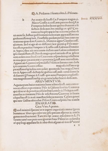 Cicéron. — Asconius Pedianus (Quintus), Commentari