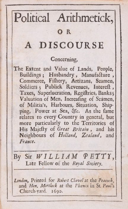 Économie. — Petty (Sir William), *Political Arithm