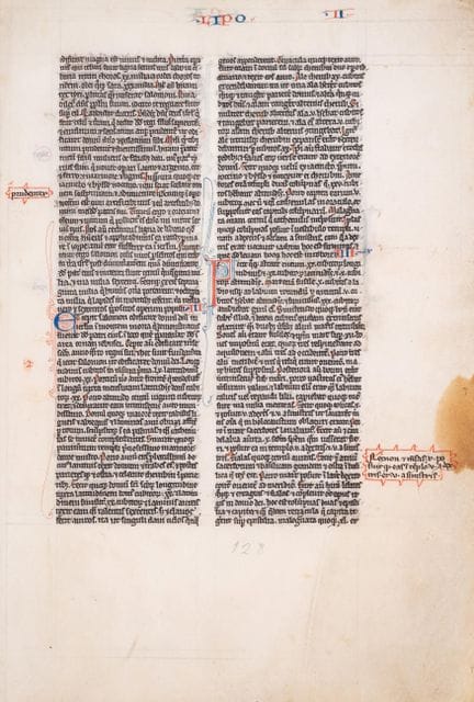 Deux feuillets de la « Bible de Chudleigh », en la