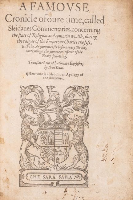 Sleidanus (Johannes) Une célèbre chronique de notr