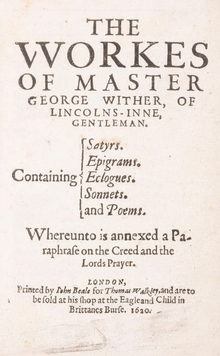 Wither (George) The Workes of Master George Wither