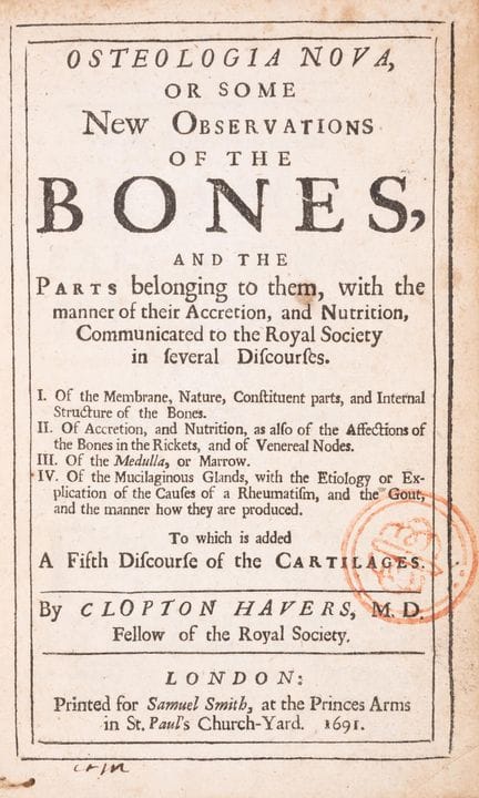 Osteologia. – Havers (Clopton) Osteologia Nova, ov