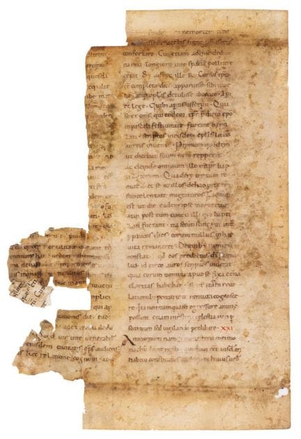 Deux feuillets et un petit fragment provenant d’un