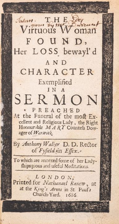 Women.- Walker (Anthony) The Virtuous Woman Found,