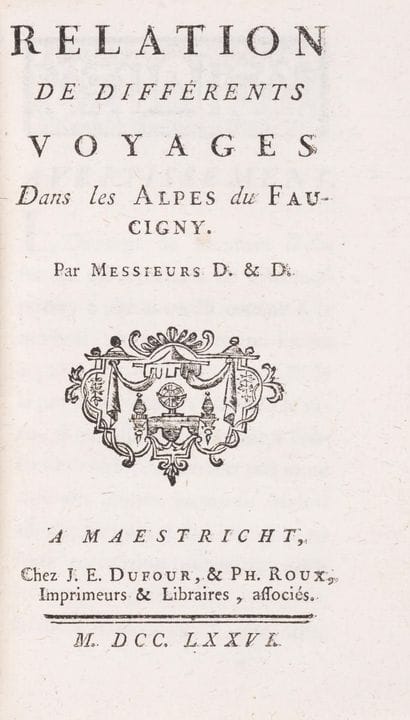 Les débuts de l'alpinisme. — D[eluc] (Jean-André) 