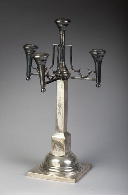 A large four-arm candelabra made of 800‰ silver.
T
