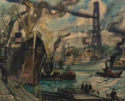 Pierre Le TRIVIDIC (1898–1960).
Rouen, The Harbor 