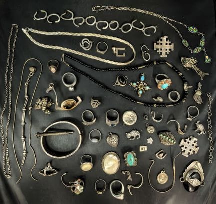 Lote de joyas de plata de 800‰ y superior en forma
