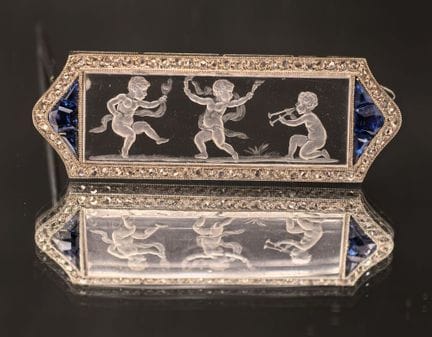 Elegante broche-placa de platino 950‰, compuesto p