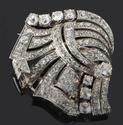 Broche-clip de platino 950‰ y oro 750‰ (sistema) c