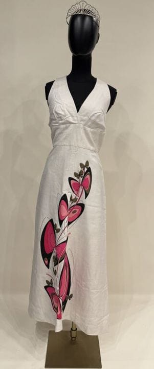 JACQUES HEIM Paris 
Longue robe sans manches en li