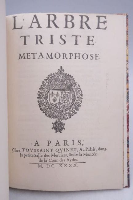 [VION D'ALIBRAY, Charles de]. L'Arbre triste. Méta