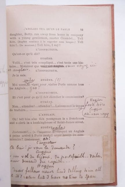伯纳德，特里斯坦。《日常英语》[校订本]。

巴黎，戏剧书店 [1899]。
八开本（19 × 13