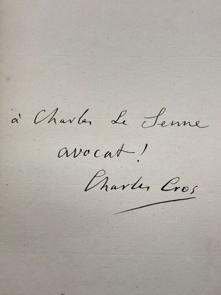 CROS, Charles. *Le Coffret de Santal*.

A fine cop