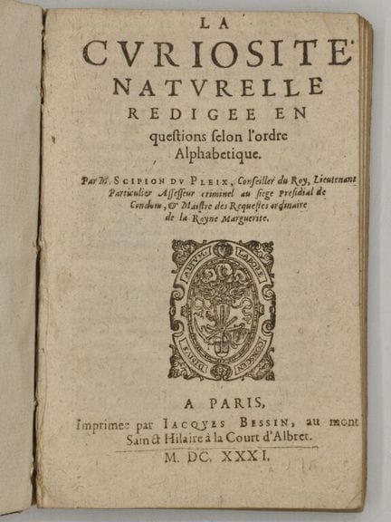 DU PLEIX, Scipion. *Natural Curiosity* Arranged in