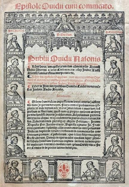 OVID. Epistolae Ovidii cum commento. The works of 