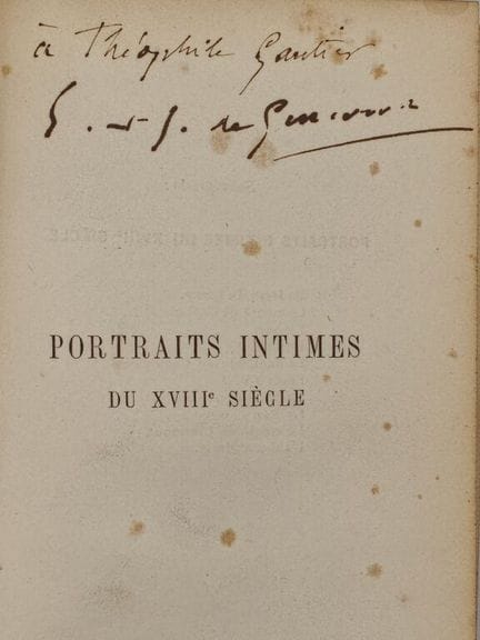 GONCOURT, Edmond and Jules. Intimate Portraits of 