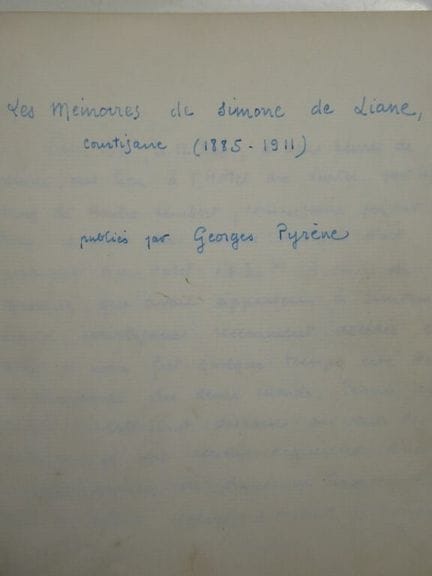 [MANUSCRIPT - SABATIER] PYRÈNE, Georges. The Memoi