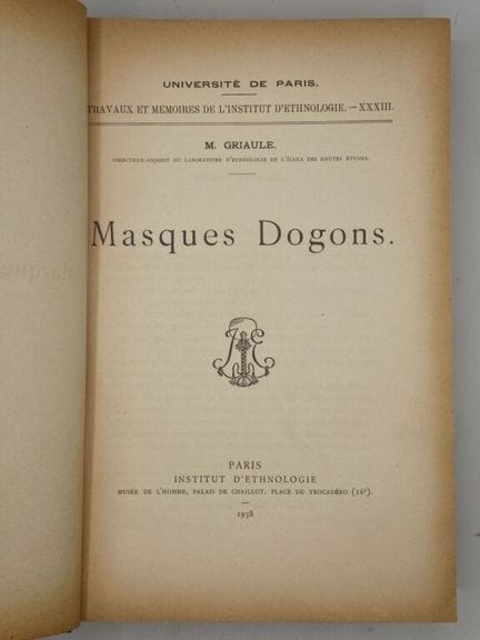 [AFRICA - ETHNOLOGY] GRIAULE, Marcel. Dogon Masks.