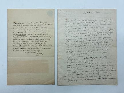 TALMA, François-Joseph. Set of 2 signed autograph 