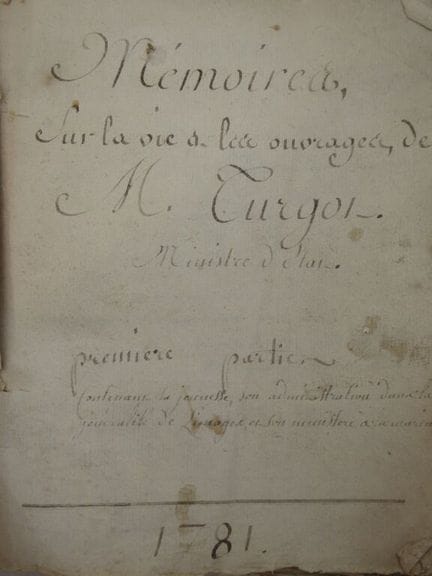 [MANUSCRIPT] DUPONT DE NEMOURS, Pierre-Samuel. Mem