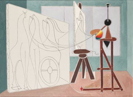 DOMINGUEZ, Oscar (1906–1957) 
The Studio, 1951
Oil