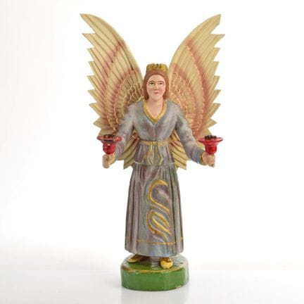 Wood, carved and hand-painted in color; a three-di