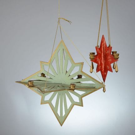 Wood, turned and sawed, finished in mint green and