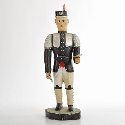 Wood, carved and painted; a Christmas figurine dep