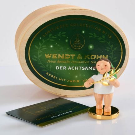 Wendt &amp; Kühn，格吕恩海尼兴，棕发天使雕像“警醒者”，手持树枝（编号 15， 20