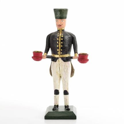 Wood, turned, partially carved, and hand-painted i