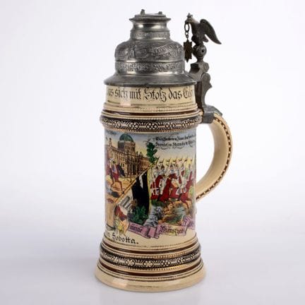 Ceramic, glazed in beige, with a profiled wall fea
