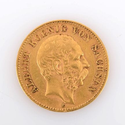 900 gold (approx. 8 g), obverse: portrait of King 